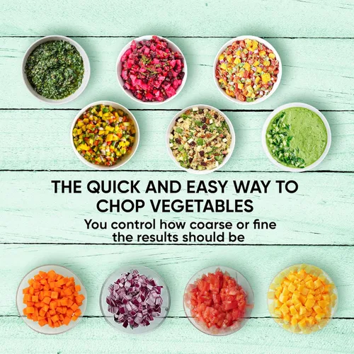 Miniatura 3 de Brieftons Express – Picadora manual: 2 tazas, cortador manual de verduras para picar vegetales, frutas, hierbas, picador de ajo y cebolla para Verde
