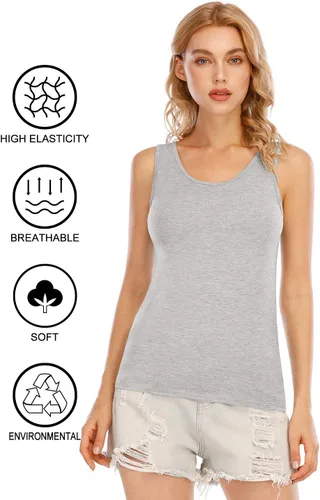 Miniatura 5 de Orrpally - Camiseta de tirantes básica y ligera para mujer (4 unidades)