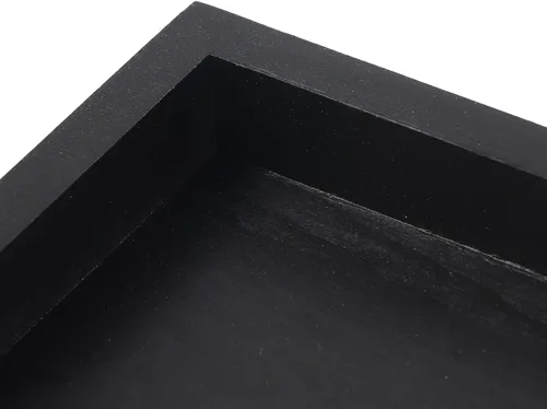 Miniatura 5 de Bandeja de madera negra para servir, pequeñas bandejas rectangulares de madera maciza, antideslizante, para té, aperitivos, desayuno, platos