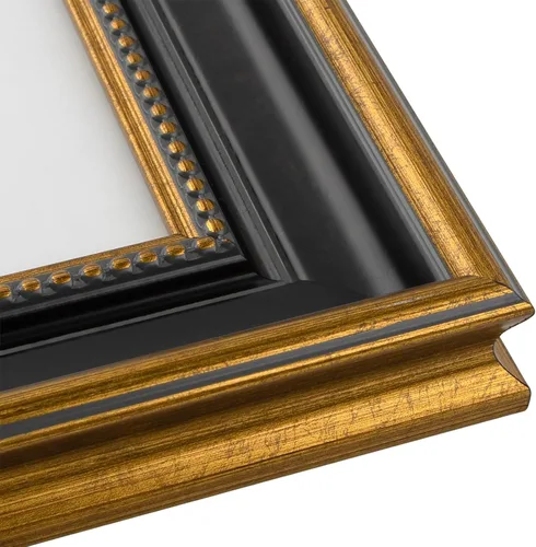 Miniatura 4 de AUEAR, Marco de fotos de 8 x 10 pulgadas para fotos de 8 x 10 pulgadas sin paspartú, estilo vintage, montaje en pared (negro y dorado ornamentado)