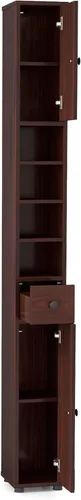 Miniatura 17 de Giantex Gabinete de Almacenamiento Delgado para Baño - Gabinete de Piso Estrecho y Alto de 71 pulgadas con 2 Puertas, 5 Estantes Ajustables, 1