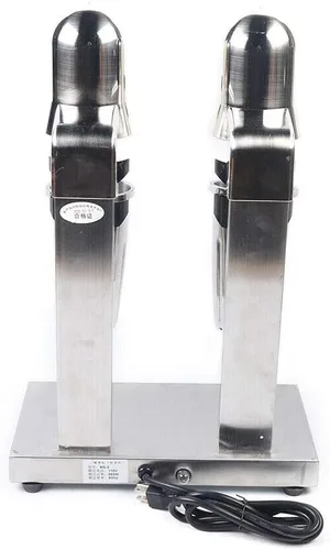 Miniatura 4 de Gdrasuya10 Batidora de leche de doble cabeza de 110 V, mezcladora de bebidas de doble cabezal de acero inoxidable comercial de 560 W, batidora
