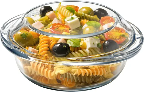 Plato de Cazuela Mini de Vidrio de 13OZ con Tapa, Utensilio de Hornear Seguro para Horno de 5.5 Pulgadas con Asas, Tazón de Vidrio Seguro para