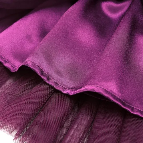 Miniatura 5 de Flofallzique Vestido de terciopelo de manga larga para niñas pequeñas, tutú de tul para cumpleaños, fiesta de té, vestidos de princesa de 1 a 10 años