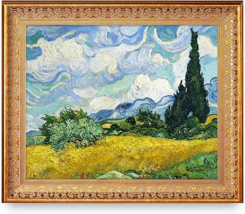 Miniatura 262 de A&T ARTWORK Campo de trigo con cipreses de Van Gogh Las reproducciones de arte clásico mundial, impresiones en lienzo giclée para decoración