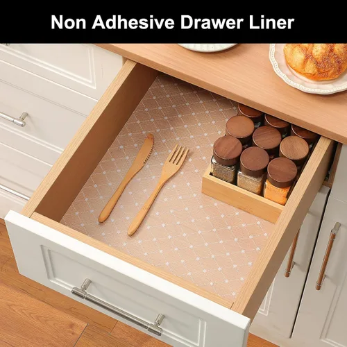 Miniatura 5 de Cooyes Revestimiento para estanterías – Revestimiento de gabinete y cajón no adhesivo prémium para cocina – Papel impermeable con patrón moderno
