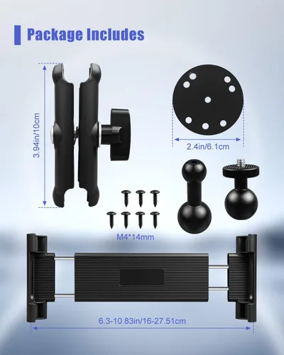 Miniatura 6 de Soporte para tableta con base de taladro, soporte giratorio de 360° para tabletas iPad Samsung de 6 a 11 pulgadas, soporte universal de aluminio