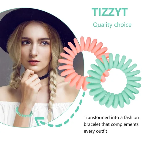 Miniatura 3 de TIZZYT Lazos para el cabello en espiral básicos, sin arrugas, 18 unidades, color macarrón