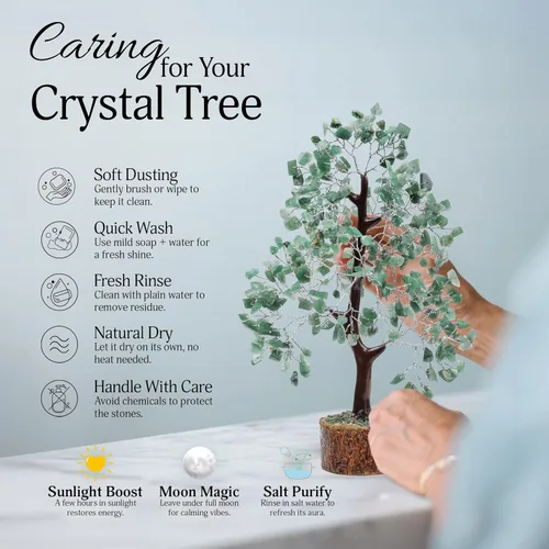 Miniatura 5 de FASHIONZAADI - Árbol de cristal de aventurina verde, cristales y piedras, árbol de gemas, decoración de piedras preciosas curativas y cristales
