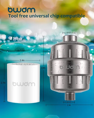 Miniatura 3 de Filtro de ducha de 15 etapas, filtro de agua dura, elimina el cloro, metales pesados y otros sedimentos, el suavizante de agua con vitamina C reduce