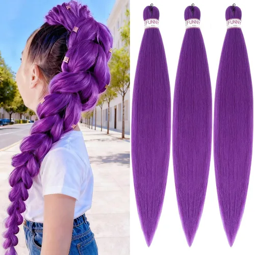Miniatura 32 de BEFUNNY Cabello para Trenzar, Cabello para Trenzar Pre-Estirado, 24 Pulgadas 8 Paquetes Cabello Preestirado Ombré para Trenzas de Caja de Crochet