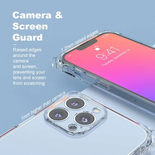 Miniatura 3 de Funda transparente para iPhone 13 Pro Max con correa cruzada ajustable desmontable, ajuste delgado, funda protectora a prueba de golpes con cordón