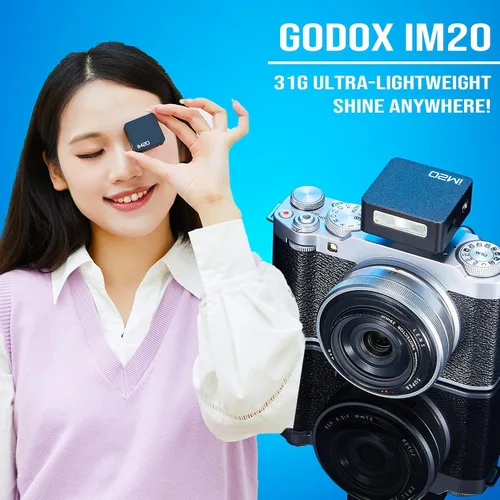 Miniatura 3 de Godox Flash de cámara iM20, carga USB C, 5 niveles, batería incorporada de 470 mAh, flash GN10/440 de potencia completa/3s tiempos