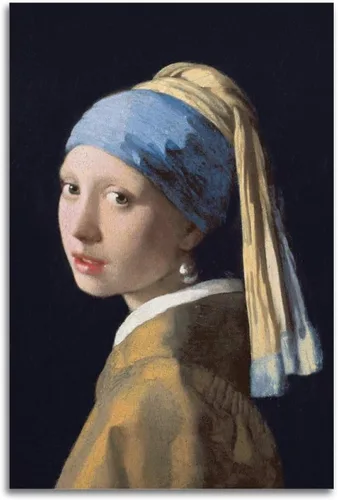 Miniatura 7 de NJYXART Johannes Vermeer Girl with a Pearl Earring - Arte de pared en lienzo con retrato clásico, reproducción de pintura al óleo, decoración