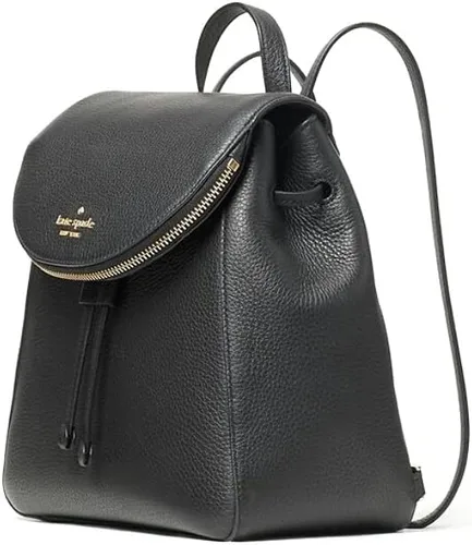 Miniatura 3 de Kate SPADE LEILA - Mochila mediana con solapa de cuero suave negro Negro - Cordón