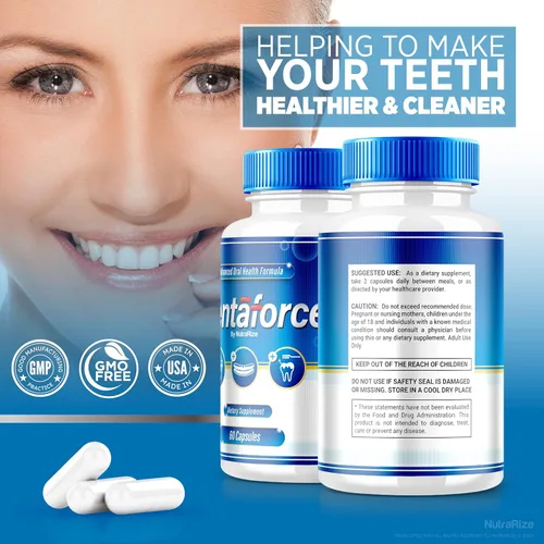 Miniatura 8 de NutraRize Paquete de 3 cápsulas Dentaforce, cuidado totalmente natural para tus dientes y encías, fórmula de salud dental y de encías, combinación