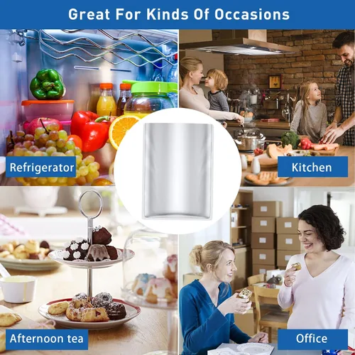 Miniatura 6 de Paquete de 50 bolsas Mylar de 1 galón para almacenamiento de alimentos con absorbentes de oxígeno para arroz, granos, granos de café