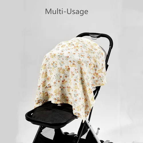 Miniatura 9 de Insular Funda de lactancia de muselina para lactancia materna, fundas de lactancia transpirables con cuello de arco para mamá, delantal de lactancia