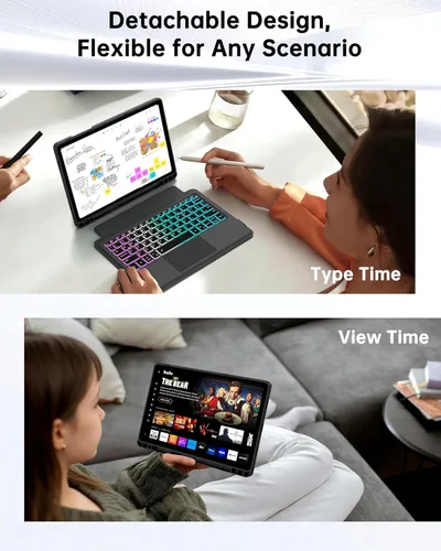 Miniatura 5 de Funda para teclado Samsung Galaxy Tab A9+ Plus/A11+ Plus de 11 pulgadas: modo DEX de un clic, teclado retroiluminado arcoíris con panel táctil