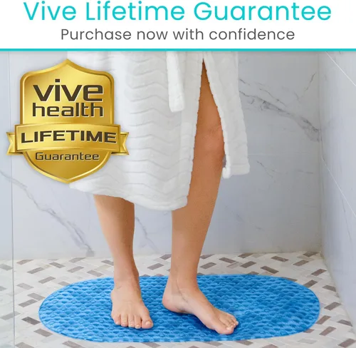 Miniatura 9 de Vive Tapete ovalado para bañera, almohadilla antideslizante para el suelo de la ducha, antideslizante y antideslizante para bañera con fuerte agarre