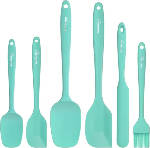 Miniatura 15 de NileHome Juego de espátulas de silicona, 5 utensilios de cocina de grado alimenticio con cepillo de silicona, resistente al calor hasta 600 °F
