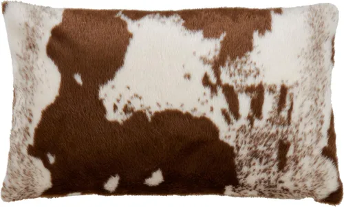 Miniatura 2 de SARO LIFESTYLE Almohada de piel sintética con diseño de piel vaca, solo funda