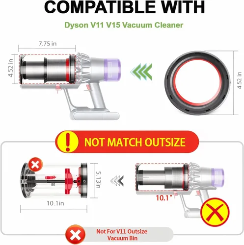 Miniatura 4 de Anillo de sellado fijo superior de cubo de polvo 2026 compatible con Dyson V11 V15 SV14 SV15 SV22 aspiradora, piezas de repuesto para cubeta