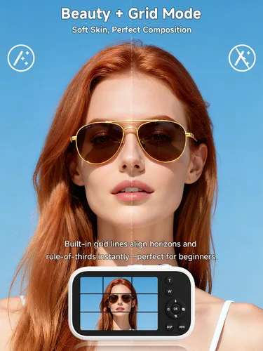 Miniatura 3 de Cámara digital, cámara de vlogging de enfoque automático 4K para fotografía, cámara de apuntar y disparar de 48 MP con modo de belleza y guía