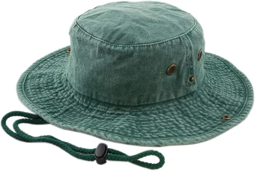 Miniatura 13 de The Hat Depot - Sombrero de safari, de algodón lavado a la piedra, de ala ancha, plegable, doble cara y sombrero de pesca 2. Algodón - Oliva