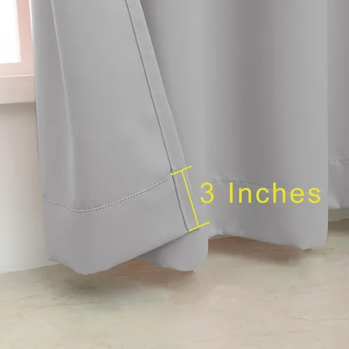 Miniatura 4 de Pickluc, cortinas opacas con ojales de 96 pulgadas de largo, 2 paneles, cortinas aisladas térmicamente para sala de estar, reducción de ruido, Gris