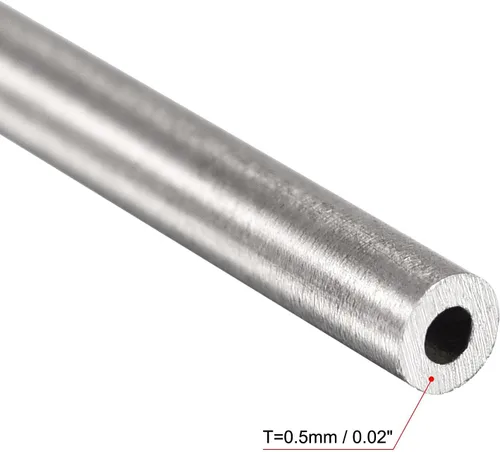 Miniatura 3 de uxcell Tubo redondo de acero inoxidable 304 0.079 in OD 0.020 in espesor de pared 11.811 in longitud 4 piezas