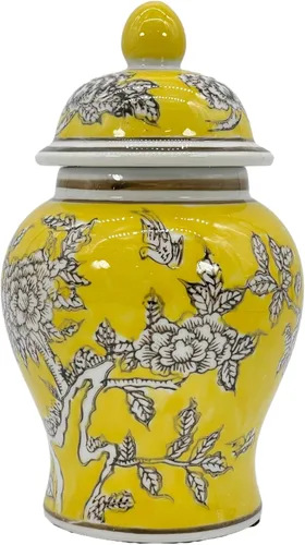 Miniatura 11 de Galt International Tarro de jengibre de cerámica de 8 pulgadas con tapa, tarro de porcelana de estilo clásico chino para almacenamiento de té