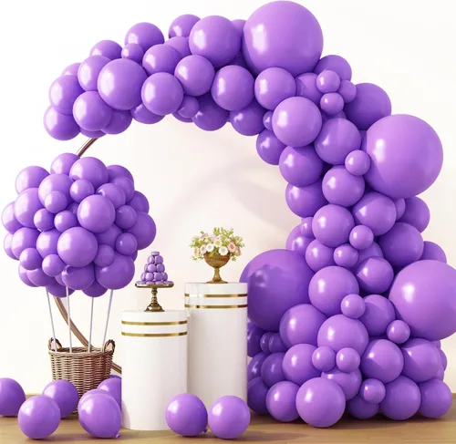 Miniatura 14 de Rubfac - Globos azul rey, 129 unidades, diferentes tamaños, 18, 12, 10 y 5 pulgadas para arco de guirnalda, decoración de cumpleaños azul, baby Azul