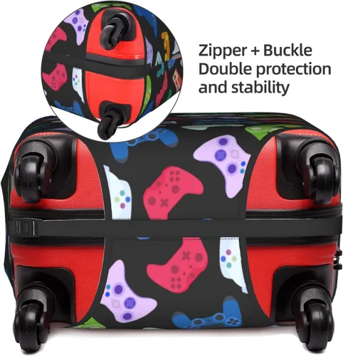 Miniatura 4 de Teery-YY Funda de equipaje de viaje patrón de controlador de armas de videojuegos protector de maleta de equipaje para 18 a 32 pulgadas
