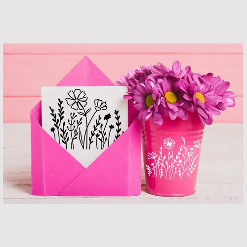 Miniatura 6 de 13 plantillas de flores silvestres, plantillas de flores para pintar madera, reutilizables, plantas de campo florales de primavera, plantillas