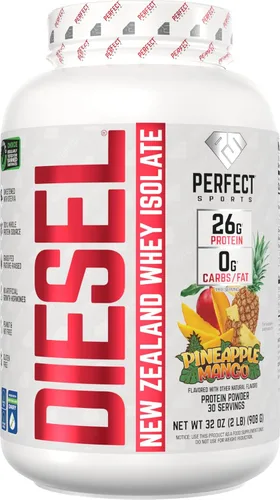 Miniatura 13 de PERFECT SPORTS Diesel 100% aislado de proteína de suero de Nueva Zelanda Endulzado con stevia, sin ingredientes artificiales, apto para dieta Keto