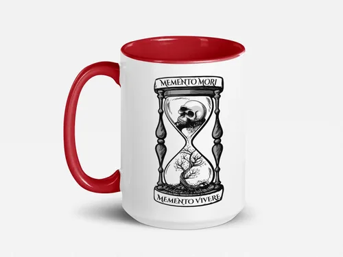 Miniatura 9 de Soul'n'Passions Memento Mori Memento Vivere - Taza de cerámica con diseño de calavera Momento Mori Lent Stoic Memento Mori, 11 onzas, color negro