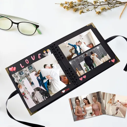 Miniatura 4 de LOYAL BOOK Álbum de recortes (8 x 8 pulgadas) Álbum de recortes 60 páginas, ideal para tus álbumes de recortes, álbumes de fotos familiares de boda