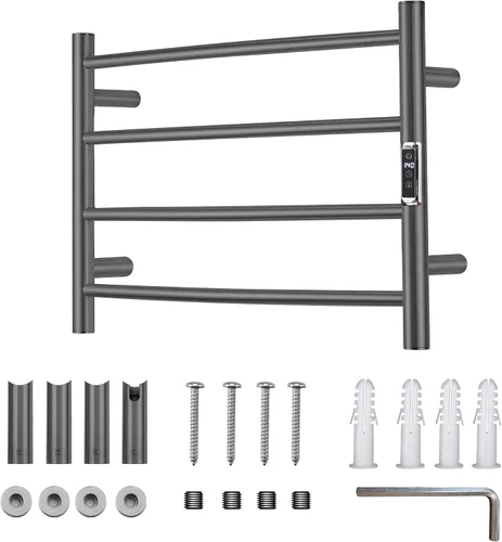 Miniatura 7 de Toalleros térmicos para baño, calentadores eléctricos de toallas para montar en la pared con temporizador y control de temperatura, calentador