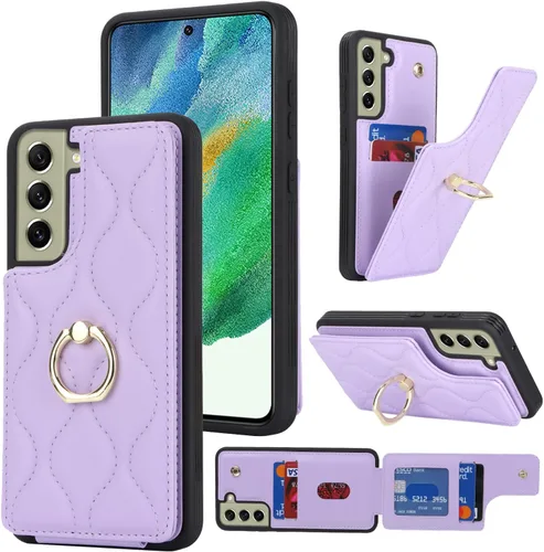 Lipvina Funda para Samsung Galaxy S22 5G con tarjetero para mujer, tarjetero de crédito, soporte de anillo de soporte, funda tipo cartera para