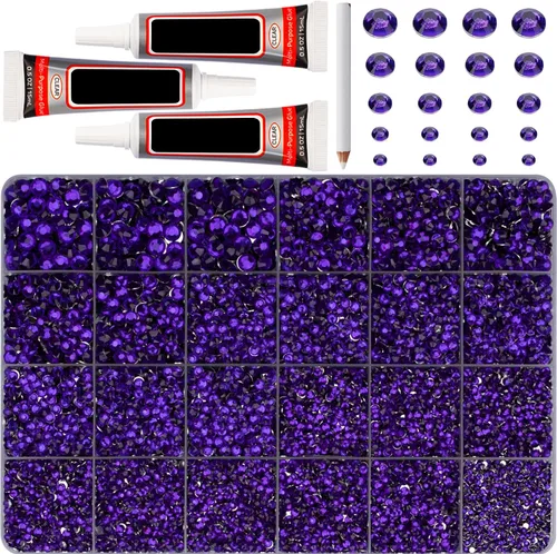 Miniatura 19 de Pegamento para Gemas b7000 con 7500 Piezas de Diamantes de Imitación Rojos para Manualidades, Ropa, Tela, Cristales de Parte Plana para Zapatos