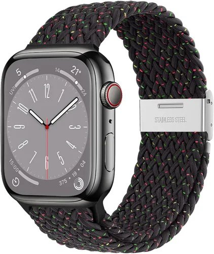 Miniatura 16 de Qimela Correa Compatible con Apple Watch de 1.49/1.57/1.61/1.65/1.73/1.77/1.77/1.93 pulgadas para Mujeres y Hombres, Correa Deportiva Solo Loop