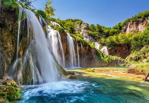 Miniatura 2 de CASTORLAND Rompecabezas de 1000 piezas, Land of the Falling Lakes, parque nacional, naturaleza pura, rompecabezas de río, rompecabezas para adultos