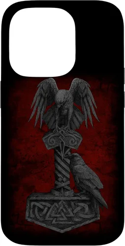 Miniatura 16 de Funda Huginn y Muninn de Mjolnir Odín de Thor para iPhone 14 Mitología nórdica vikinga