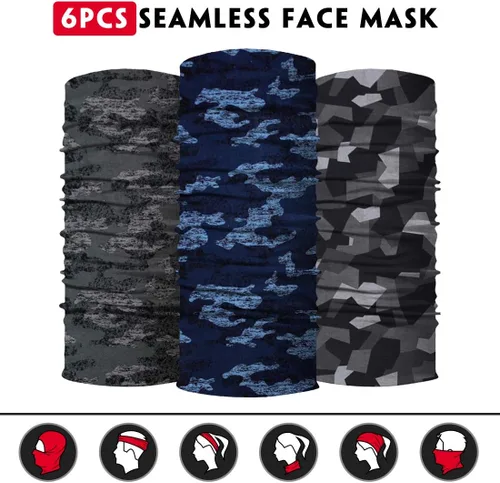 Miniatura 5 de Polaina para el cuello para hombres y mujeres, bandana para la cabeza, bufanda para la cara, cubrebocas, calentador, pasamontañas, sin costuras