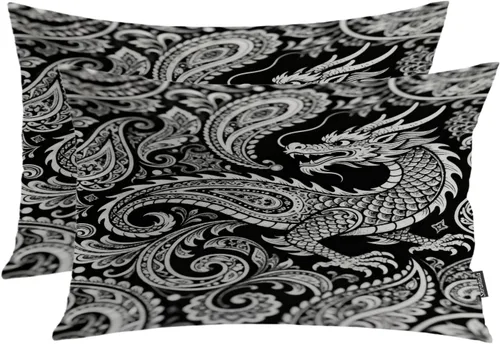 Miniatura 92 de Shrahala Funda de almohada decorativa de castillo oscuro de Halloween, casa con murciélagos de bruja, esqueleto, funda de almohada cuadrada mezclada