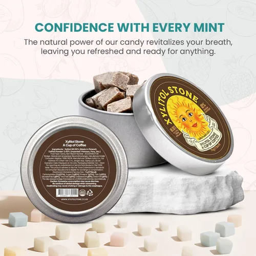 Miniatura 3 de Xylitol Stone Caramelos sin azúcar - Veganos y compatibles con dieta cetogénica, caramelos duros únicos sin azúcar - Dulces con 100% sabor natural