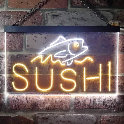 Miniatura 28 de ADVPRO Sushi Fish Sashimi Restaurant - Letrero de neón LED de doble color, azul y rojo, 12 x 8.5 pulgadas, st6s32-i3334-br