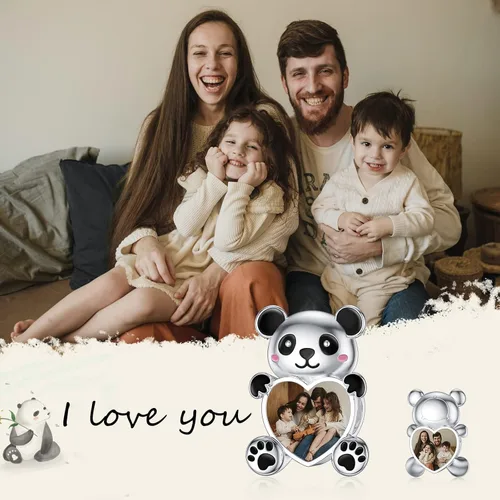Miniatura 6 de LONAGO Abalorio de fotos personalizado para pulsera de plata de ley personalizable para regalo para mujeres y niñas, Plata esterlina, Circonita
