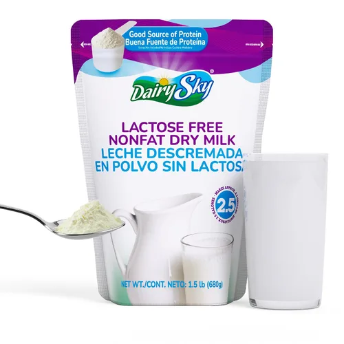 Miniatura 10 de DairySky Leche en Polvo Sin Lactosa 16 Oz - Leche en Polvo Sin Grasa y Sin OMG para Hornear y Café, Kosher con Proteína y Calcio, Gran Sustituto